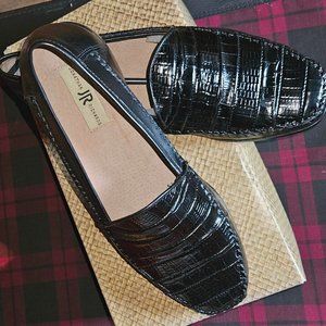 NWT/Box Black Loafers by Jonathan Richards Mens Size 10.5 Croc Embossed